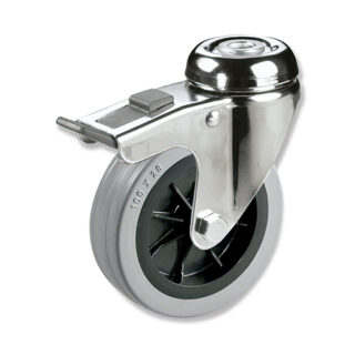 GAYNER - Rotante inox girt d.080 Goma con freno BITG3 080 PGL3-FD