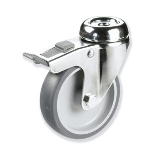 GAYNER - Rotante inox girt d.080 Caucho con freno BITG3 080 PCL3-FD