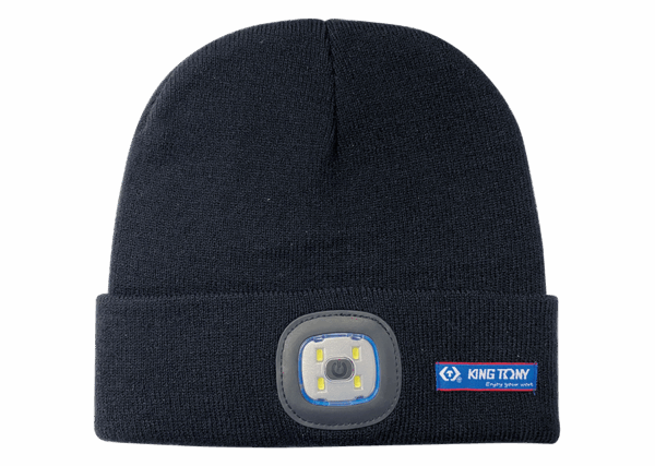 KING TONY - Gorro con lámpara frontal LED integrada
