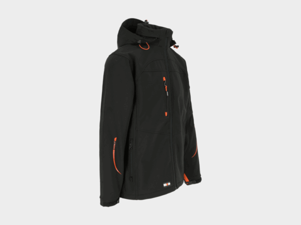 Herock - CHAQUETA POSEIDON - XXL NEGRO Tejido laminado: 290 g/m² - Exterior: 94% poliéster - 6% elastano - Interior: 100% forro polar micro-fleece de poliéster - Imagen 2