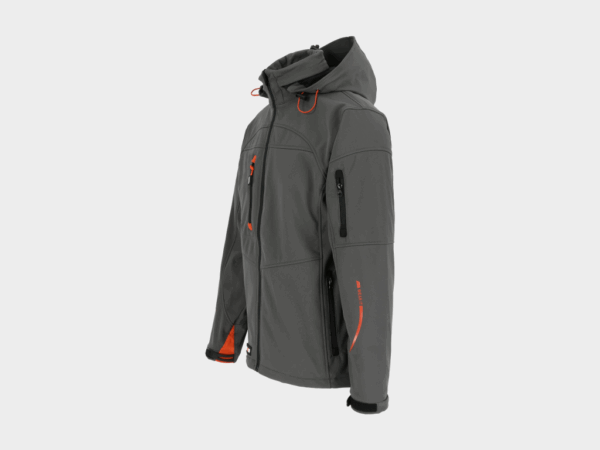 Herock - CHAQUETA POSEIDON - S GRIS Tejido laminado: 290 g/m² - Exterior: 94% poliéster - 6% elastano - Interior: 100% forro polar micro-fleece de poliéster - Imagen 2