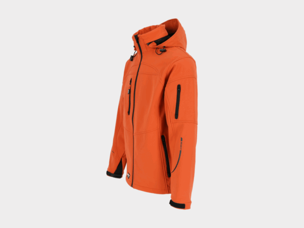 Herock - CHAQUETA POSEIDON - L NARANJA Tejido laminado: 290 g/m² - Exterior: 94% poliéster - 6% elastano - Interior: 100% forro polar micro-fleece de poliéster - Imagen 2
