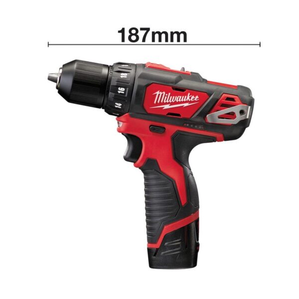MILWAUKEE - Taladro atorn M12 0-400/0-1500rpm, 30Nm, 2x M12B2 con maletín - Imagen 4