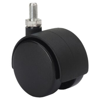 ALEX - RUEDA GIRATORIA.ESPIGA ROSCADA M10x15 420-050-62 NYLON NEGRO EJE LISO