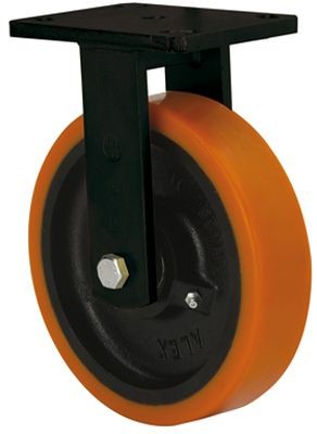 ALEX - RUEDA FIJA 17HLB250E-HUB HIERRO-POLIUR.NARANJA EJE BOLAS