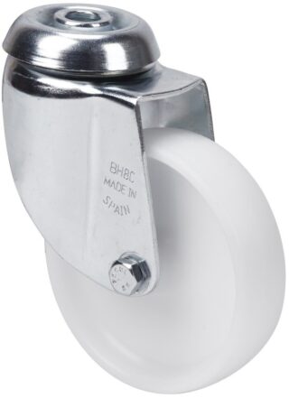 ALEX - RUEDA GIRATORIA.AGUJERO M10 20BH100-SL PLASTICO BLANCO EJE LISO