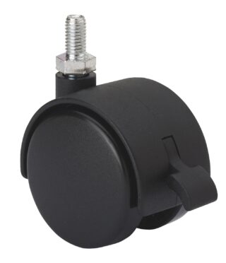 ALEX - RUEDA GIRATORIA.ESPIGA ROSCADA M10x15 FRENO 50DKF60 POLIAMIX NEGRO