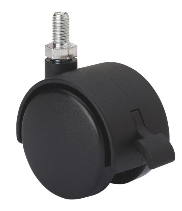ALEX - RUEDA GIRATORIA.ESPIGA ROSCADA M8x15 FRENO 50DKF50 POLIAMIX NEGRO