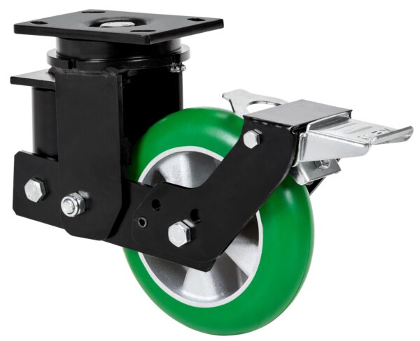 ALEX - RUEDA GIRATORIA.PLACA FR.10HLSBFN160-AUAGB SUSPENSION POLIUR.VERD.BOLAS BALONA