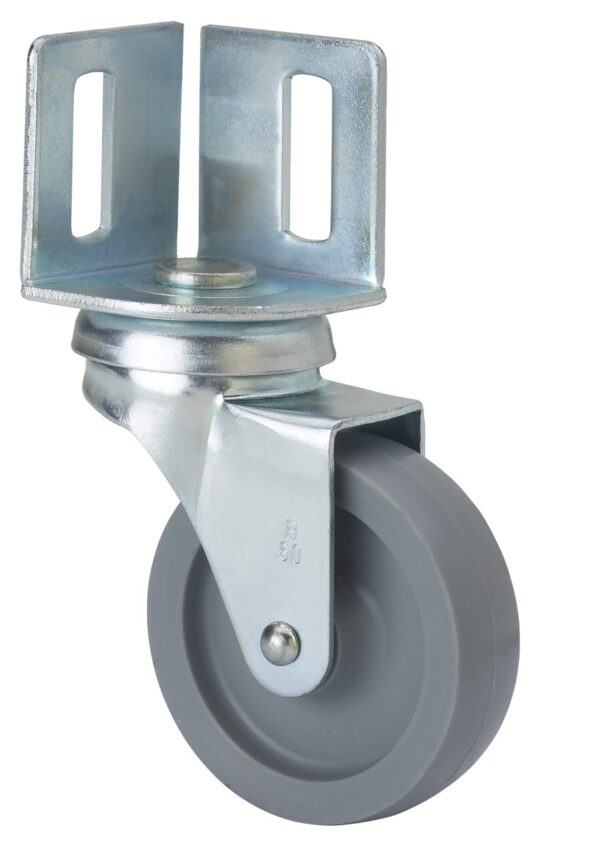 ALEX - RUEDA GIRATORIA.PLETINA ANGULAR 16BSR40-BP PLASTICO GRIS EJE LISO