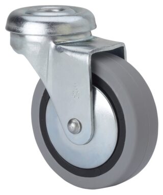 ALEX - RUEDA GIRATORIA.AGUJERO M8 21BSR40-PGI POLIAMIX-GOMA GRIS EJE LISO