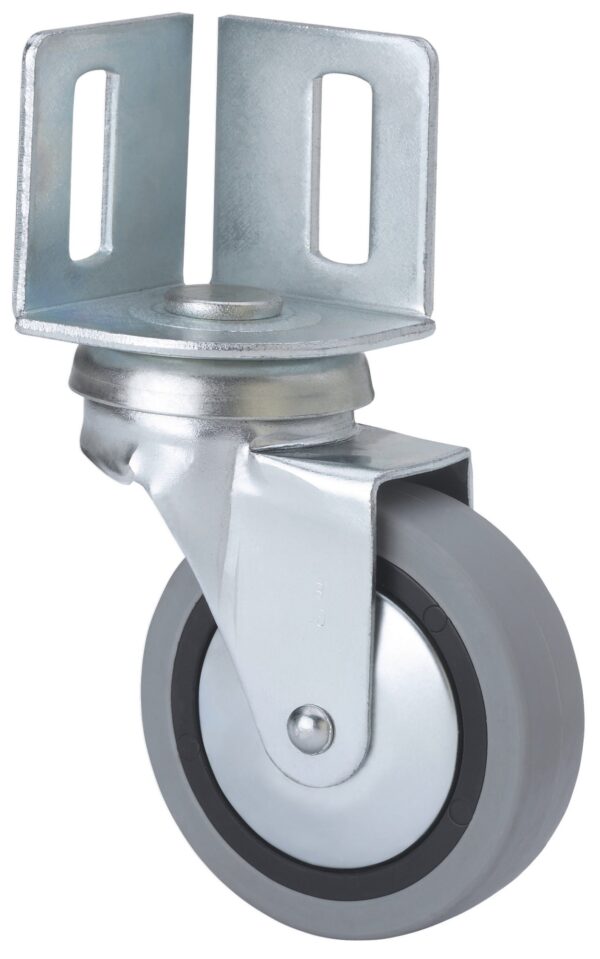 ALEX - RUEDA GIRATORIA.PLETINA ANGULAR 16BSR60CP-PGI POLIAMIX-GOMA GRIS EJE LISO