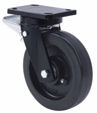 ALEX - RUEDA GIRATORIA.PLACA FRENO 10HLBFD250E-HGB HIERRO-GOMA NEGRA NATURAL BOLAS