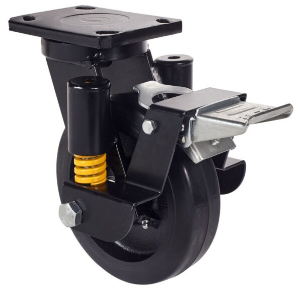 ALEX - RUEDA GIRATORIA.PLACA FR.10HLSEFN150-HGB SUSPENSION GOMA NEGRA NATURAL BOLAS