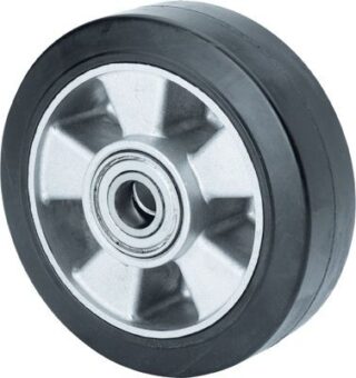ALEX - RUEDA DEB250-25-60 NUCLEO ALUMINIO Y BANDA GOMA NEGRA ELASTICA BOLAS