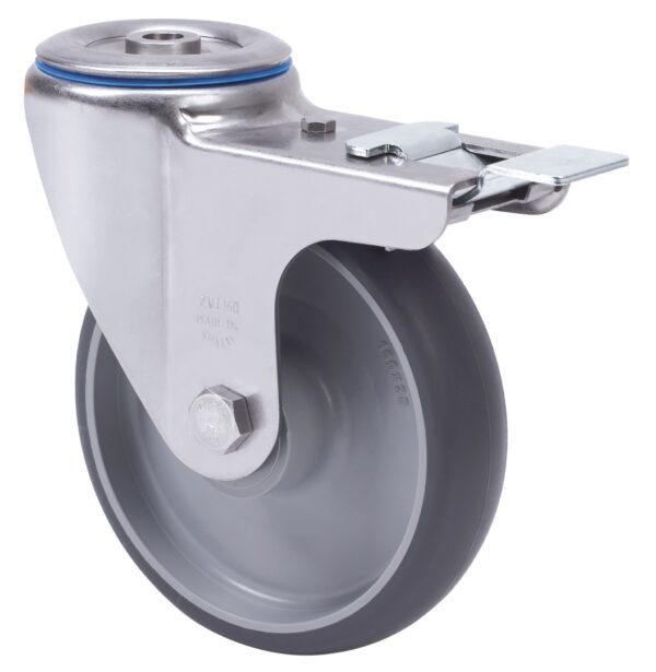 ALEX - RUEDA GIRATORIA.AGUJ.M10 FR.INOX.20ZVLIFD100-PGZR POLIAMIX-GOMA GR.INYECT.ROD.