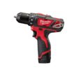 MILWAUKEE - Taladro atorn M12 0-400/0-1500rpm, 30Nm, 2x M12B2 con maletín