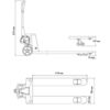 NOVODINAMICA - TRANSPALETA MANUAL P/2000 KG. EXTRAPLANA - Imagen 2