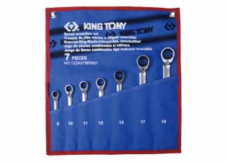 KING TONY - Juego Llaves Combinadas con Carraca Reversibles - 7 Pzas