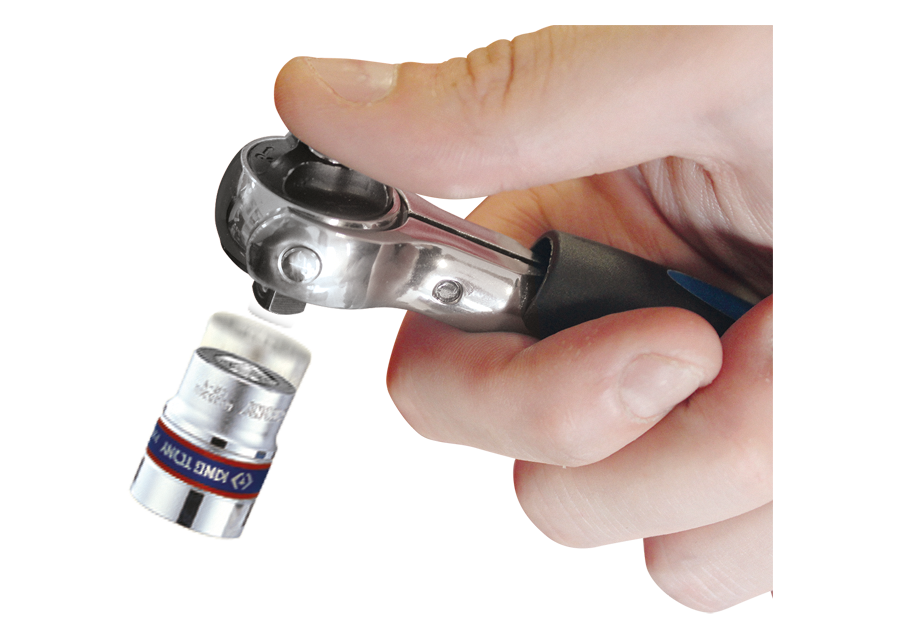 KING TONY - Carraca 1/4" cabeza giratoria y mango articulado - Imagen 3