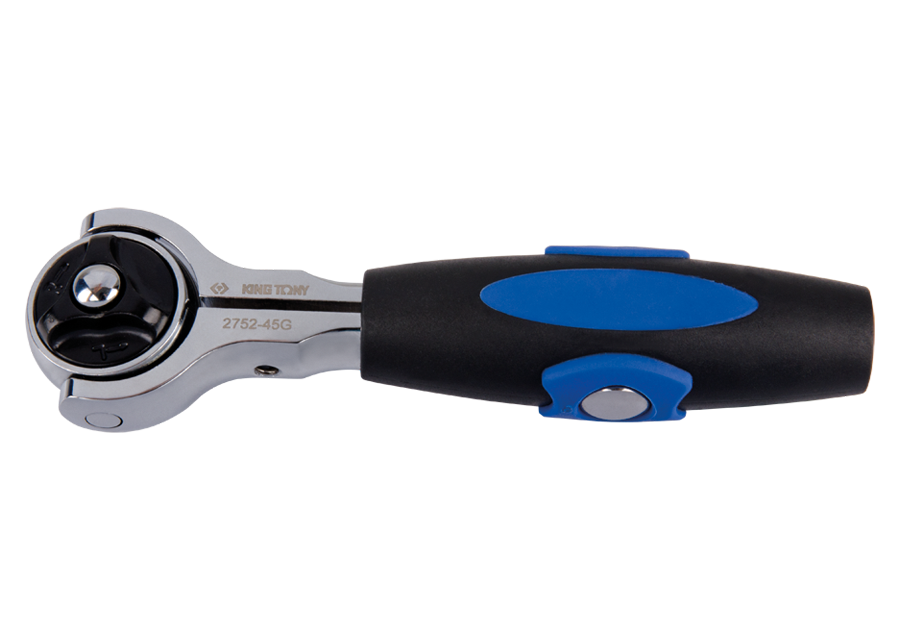 KING TONY - Carraca 1/4" cabeza giratoria y mango articulado