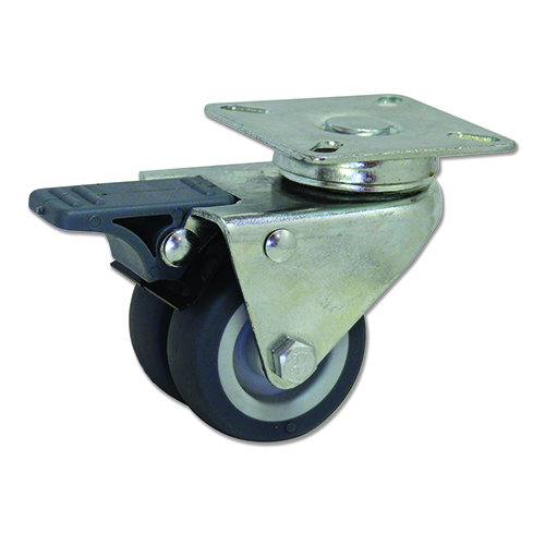 GAYNER - Rotante girt. doble d.050 Caucho con freno BDPG2 050 PCL2-FD