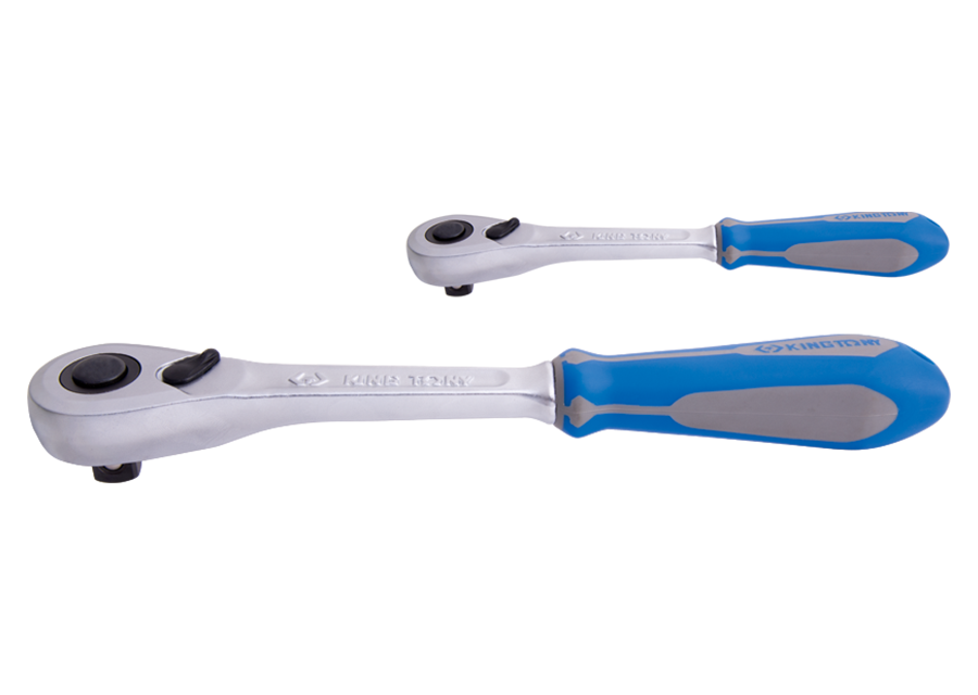 KING TONY - Juego 2 carracas 1/4"+1/2" 90 Dientes "Push Button"