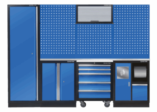 KING TONY - Mobiliario de taller 3 muebles azul "acero inoxidable"