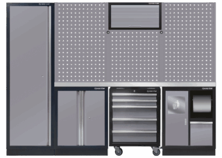 KING TONY - Mobiliario de taller 3 muebles gris "acero inoxidable"