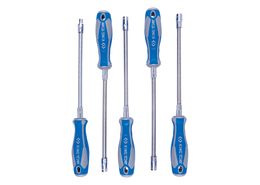 KING TONY - Juego de destornilladores flexibles con cabeza hexagonal - 5 piezas