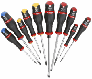 FACOM - FACOM Juego de 10 destornilladores - Hoja redonda