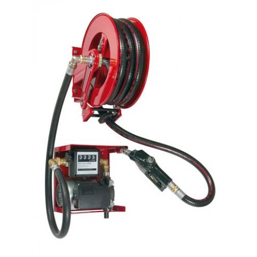 FAHERMA - Estación mural de gasoil con enrollador eléctrica 220 v 60 l