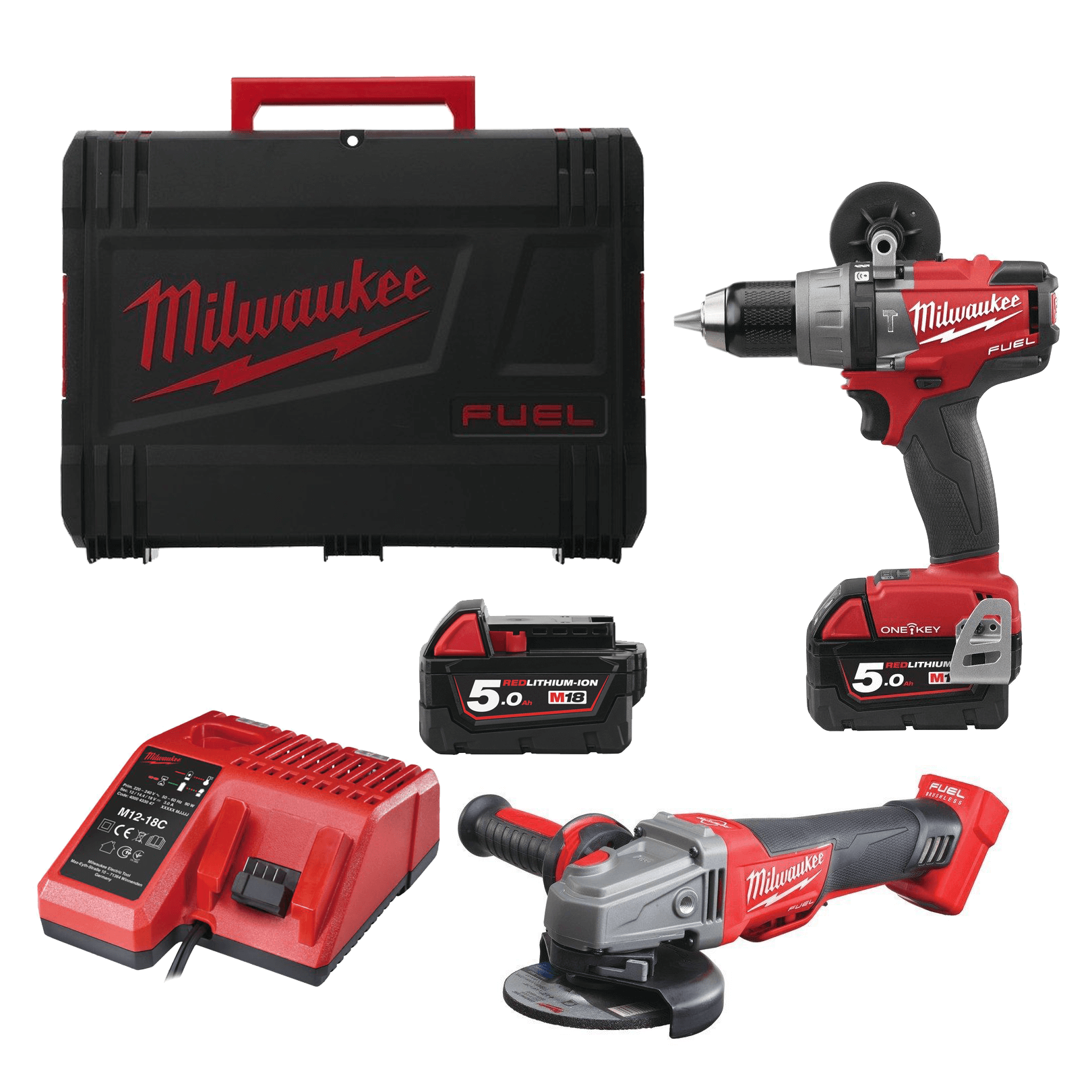 MILWAUKEE - KIT TALADRO + AMOLADORA MILWAUKEE 125