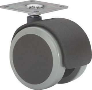 ALEX - RUEDA GIRATORIA.PLACA 42 x 42 10DKPU50 NYLON-POLIUR.NEGRO/GRIS