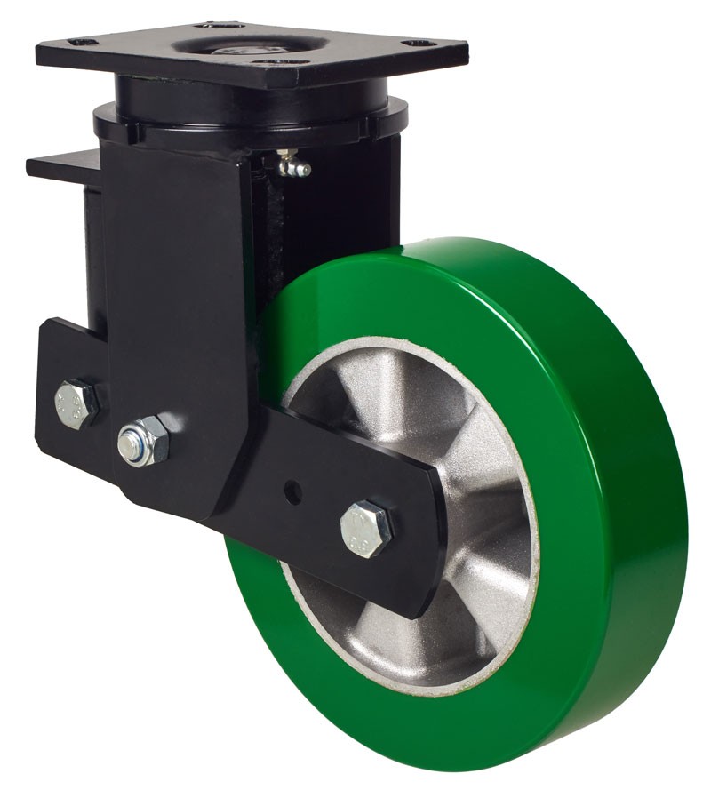 ALEX - RUEDA GIRATORIA.PLACA 10HLSB200-AUGB SUSPENSION ALUMINIO-POLIUR.VERDE BOLAS