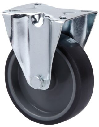 ALEX - RUEDA FIJA 124.1-200-2 POLIAMIX-GOMA GRIS EJE LISO