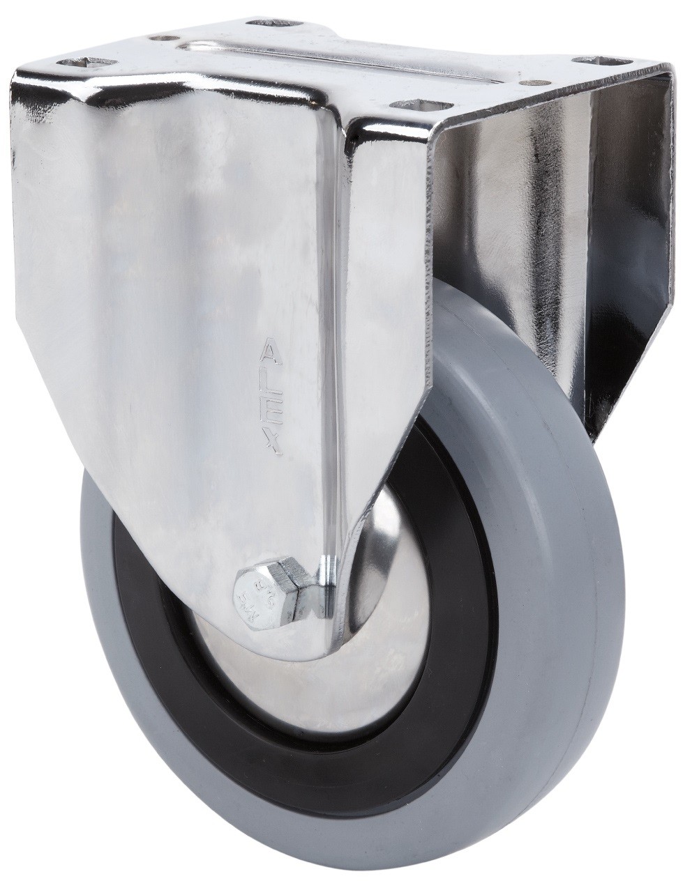 ALEX - RUEDA FIJA 17A80CP-PGASB POLIAMIX-GOMA GRIS EJE BOLAS