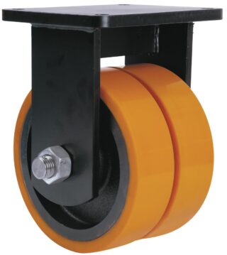 ALEX - RUEDA FIJA 17HLR300-HUB HIERRO-POLIUR.NARANJA(DOBLE) EJE BOLAS