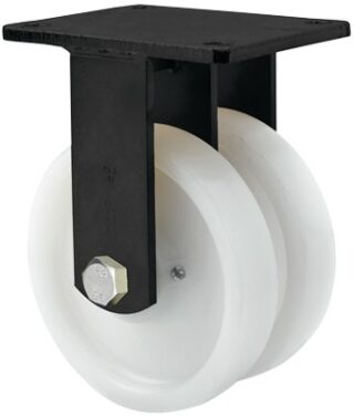 ALEX - RUEDA FIJA 17HLG250-FT NYLON BLANCO EXTRAFUERTE (DOBLE) EJE LISO