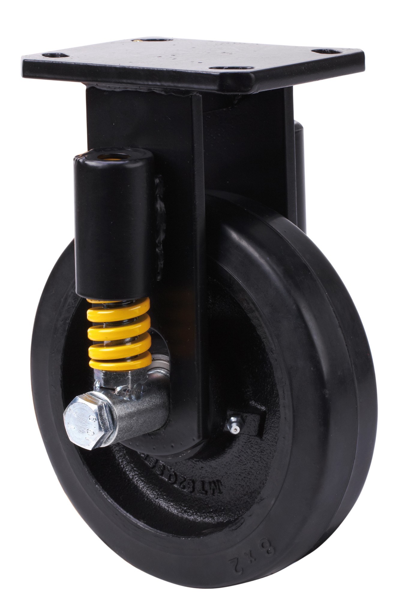 ALEX - RUEDA FIJA 17HLSE200-HGB SUSPENSION HIERRO-GOMA NEGRA NATURAL EJE BOLAS