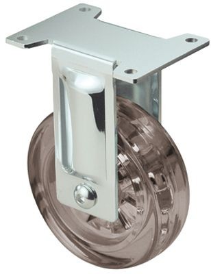 ALEX - RUEDA FIJA PULIDA 17MDC75 POLICARBONATO-POLIUR.NEGRO EJE LISO