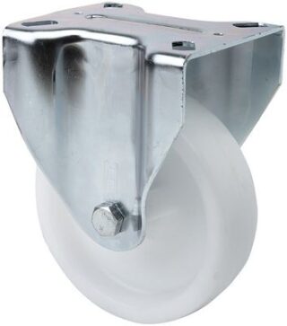 ALEX - RUEDA FIJA 17ZV100-UTR POLIAMIX BLANCO EJE RODILLOS