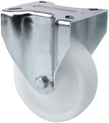 ALEX - RUEDA FIJA 17ZV125-UTR POLIAMIX BLANCO EJE RODILLOS