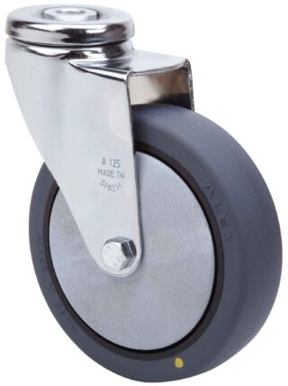 ALEX - RUEDA GIRATORIA.AGUJERO M12 20A125CP-PGCSB POLIUR.GRIS CONDUCT.EJE BOLAS