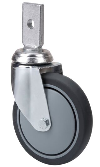 ALEX - RUEDA GIRATORIA.ESPIGA PLANA 32BM125CP-PGAISB GOMA GRIS EJE BOLAS