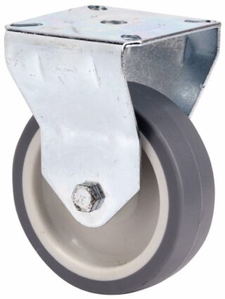 ALEX - RUEDA FIJA 401-100-2 POLIAMIX-GOMA GRIS EJE LISO