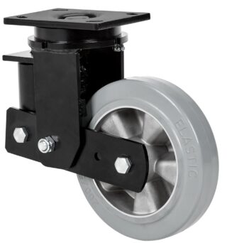 ALEX - RUEDA GIRATORIA.PLACA 10HLSB200-DEGB SUSPENSION GOMA GRIS ELASTICA EJE BOLAS