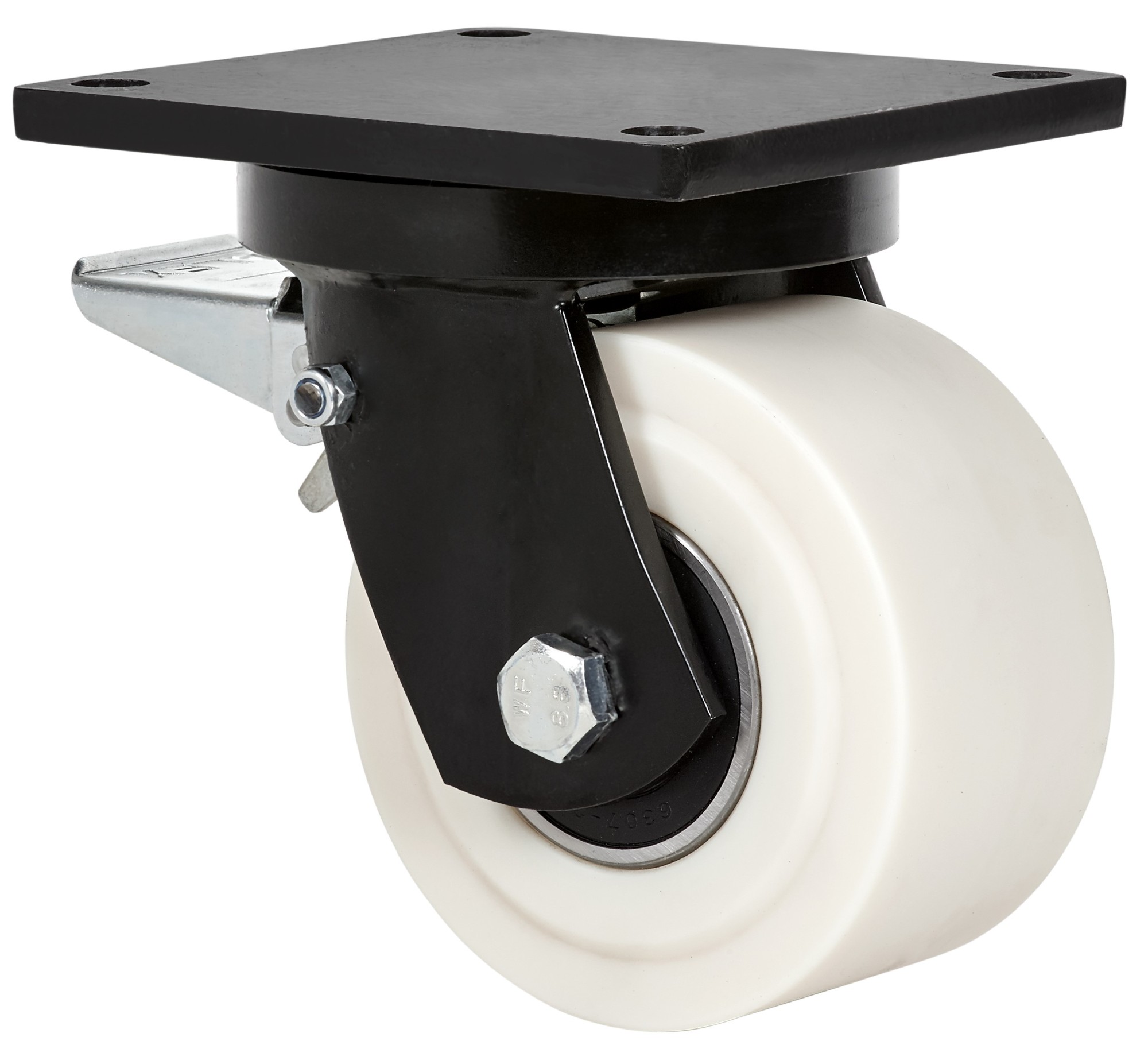 ALEX - RUEDA GIRATORIA.PLACA FRENO (ANCHA) 10HLBFD125A-NFB NYLON FUNDIDO EJE BOLAS