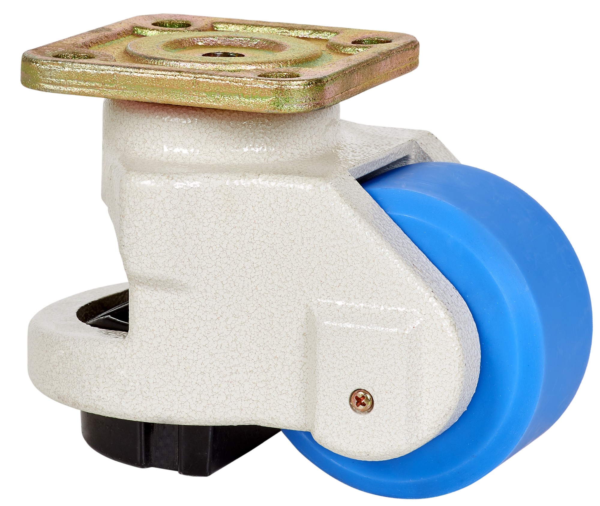 ALEX - RUEDA GIRATORIA.DE NIVELACION PLACA 10FM100 NYLON AZUL EJE LISO