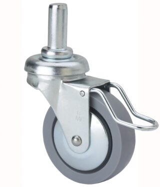 ALEX - RUEDA GIRATORIA.ESPIGA LISA M12x29 FRENO VARILLA 33BSRFV60-BP PLASTICO GR.LISO